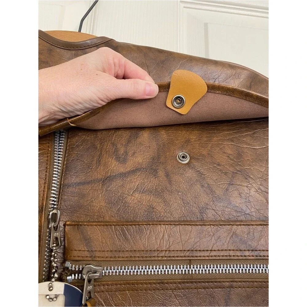Vintage 1970s American Tourister Triumph Garment Bag Faux Leather Travel Suit